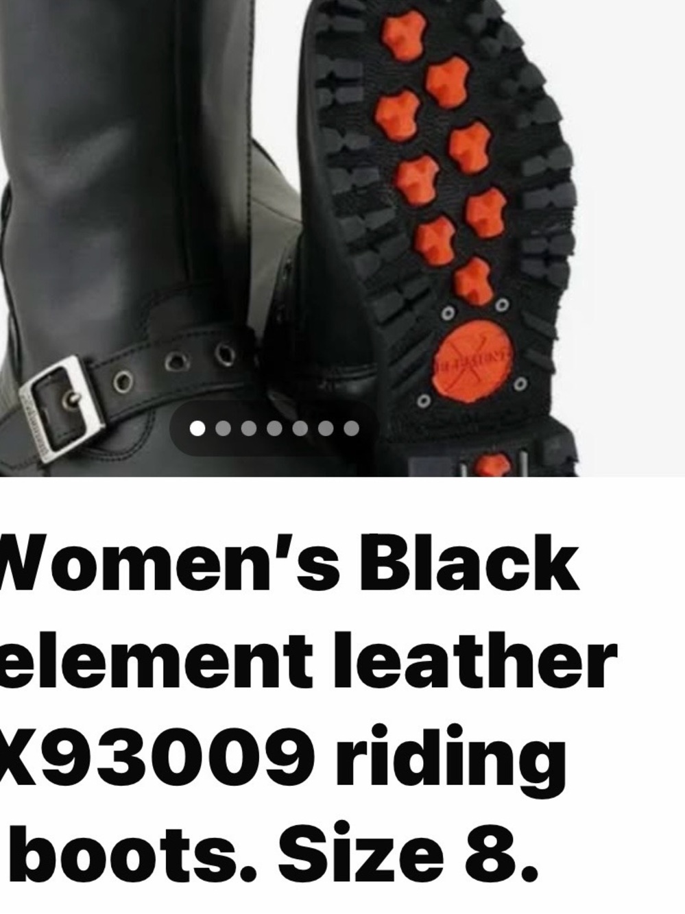Women's Black Leather Heeled Riding Boots with Buckle